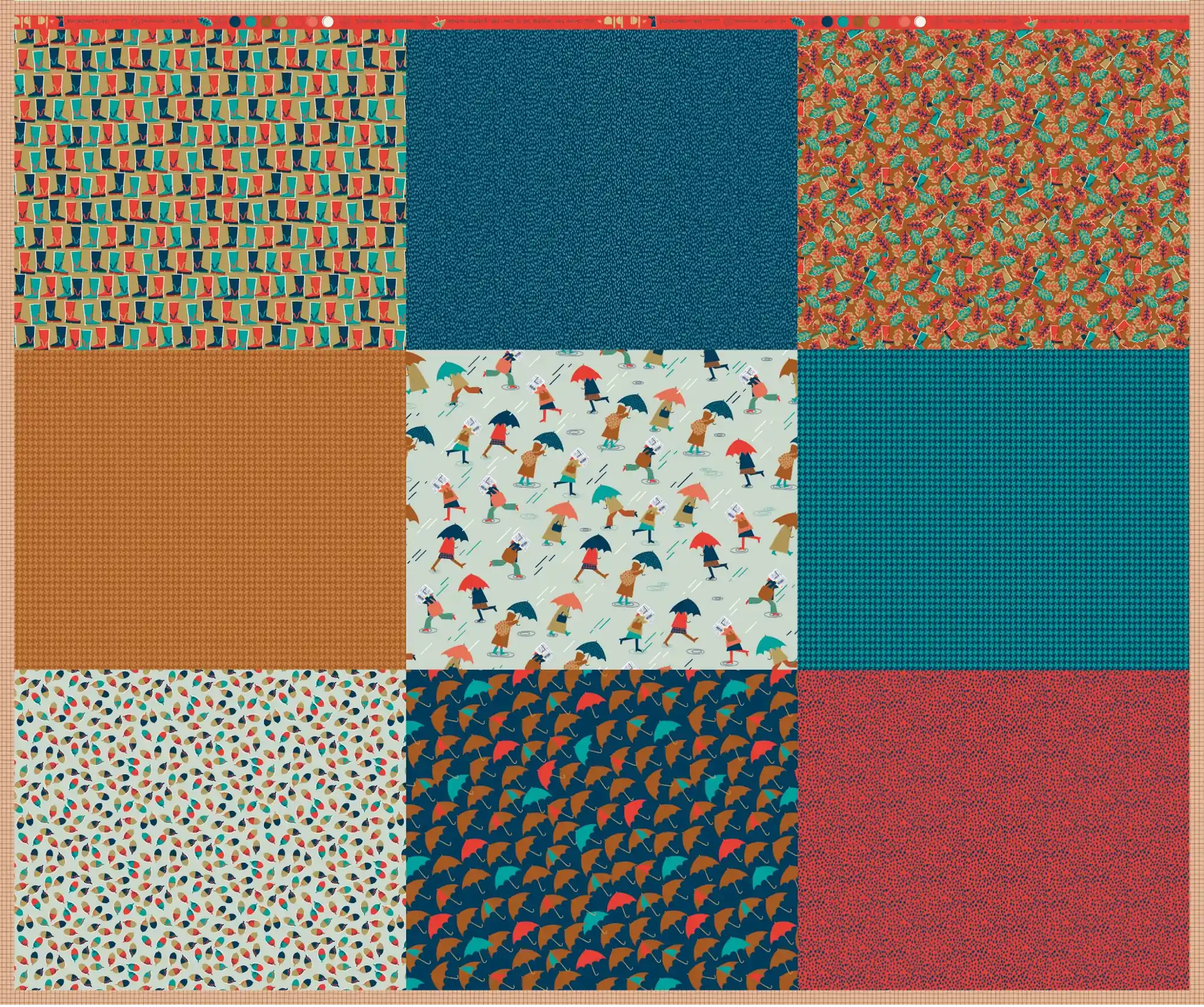 All in One Rainy Days - Panel de fat quarters