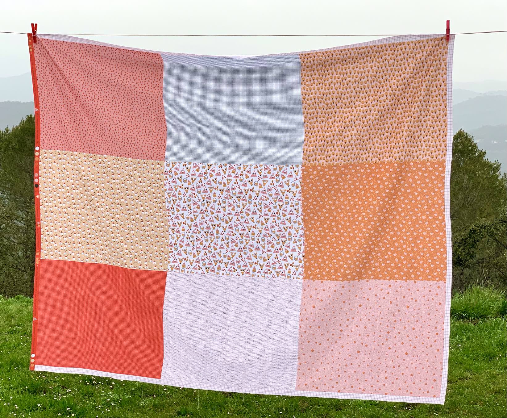 Panel All in One Pinkhood de la blu – nueve fat quarters coordinados de la colección