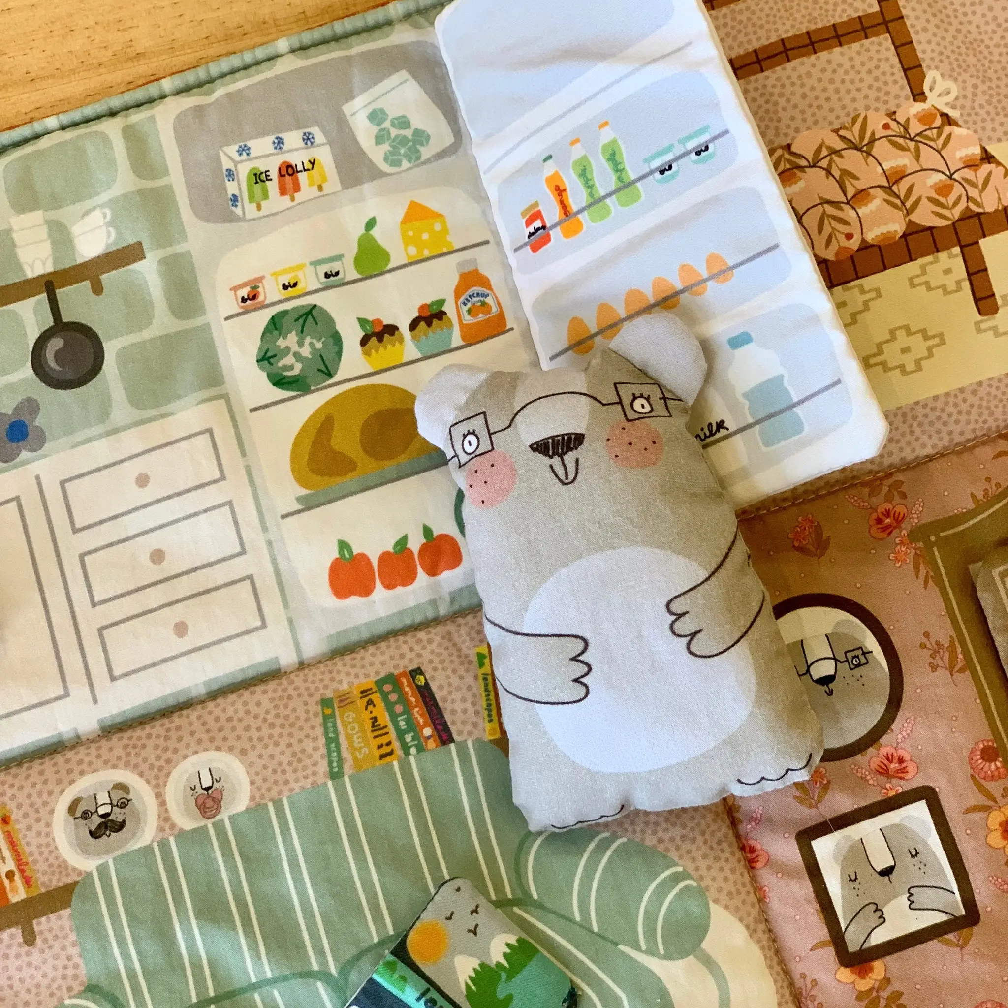 Juego de cocinitas Babú en la cocina – panel de cortar y coser de la blu