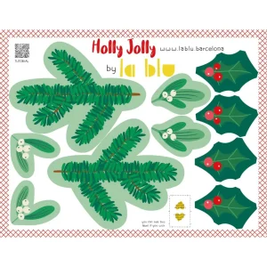 Holly Jolly Ramito de la suerte - Panel para cortar y coser