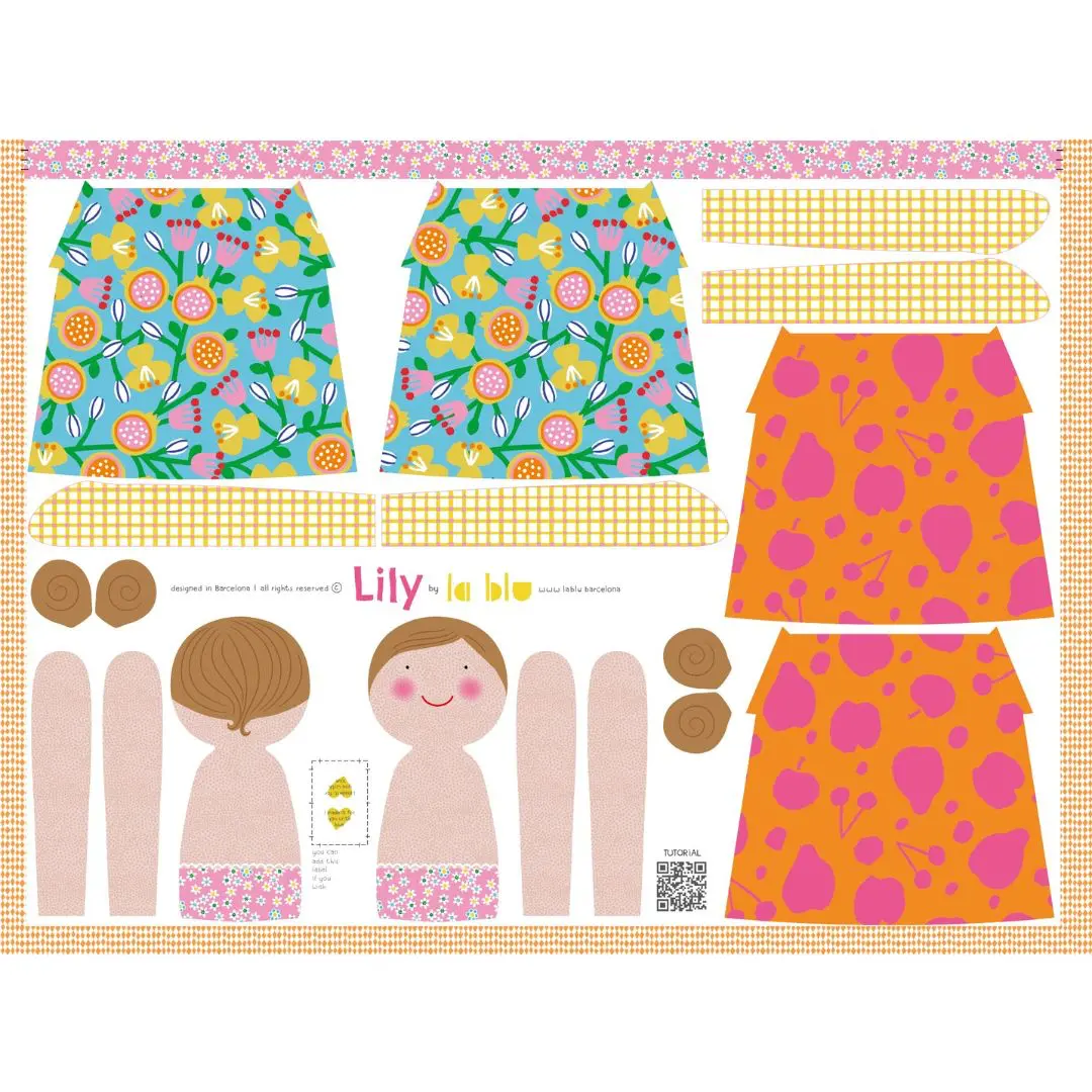 Muñeca Lily - Panel de tela para cortar y coser