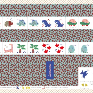 Memory Dino - Panel de tela para cortar y coser