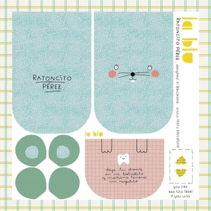 Panel de tela para cortar y coser para coser la bolsita del Ratoncito Pérez para cuando les caen los dientes a los niños.