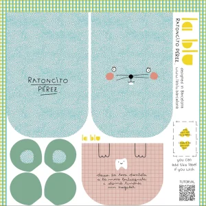 Bolsita dientes Ratolinet Pérez - Panel para cortar y coser (català)