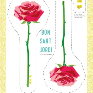 Rosa de Sant Jordi "Berta" - Panel de tela para cortar y coser