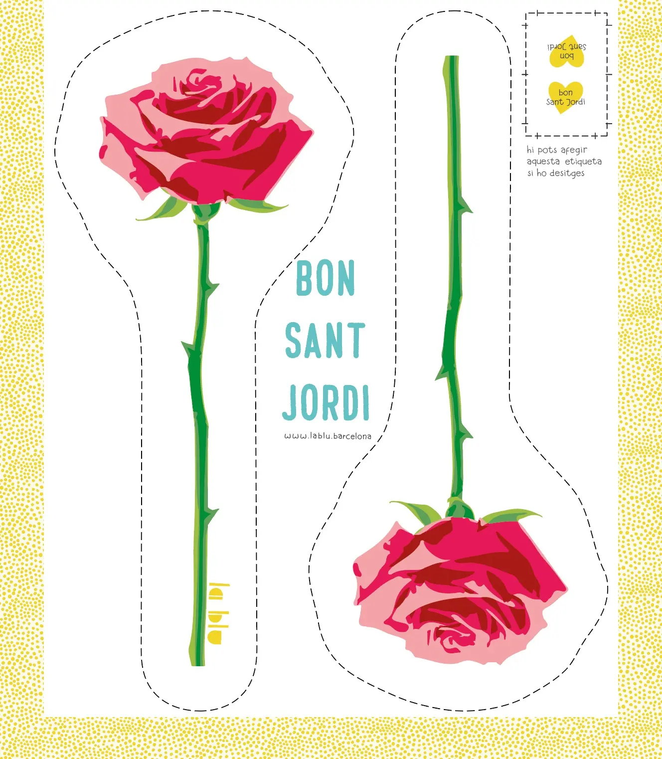 Rosa de Sant Jordi "Berta" - Panel de tela para cortar y coser