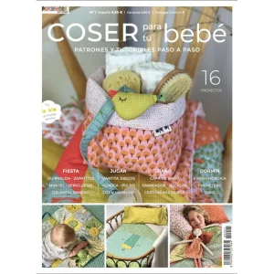 Portada de la revista Coser para tu Bebé, que contiene 16 proyectos diseñados por LA BLU con patrones y tutoriales paso a paso.
