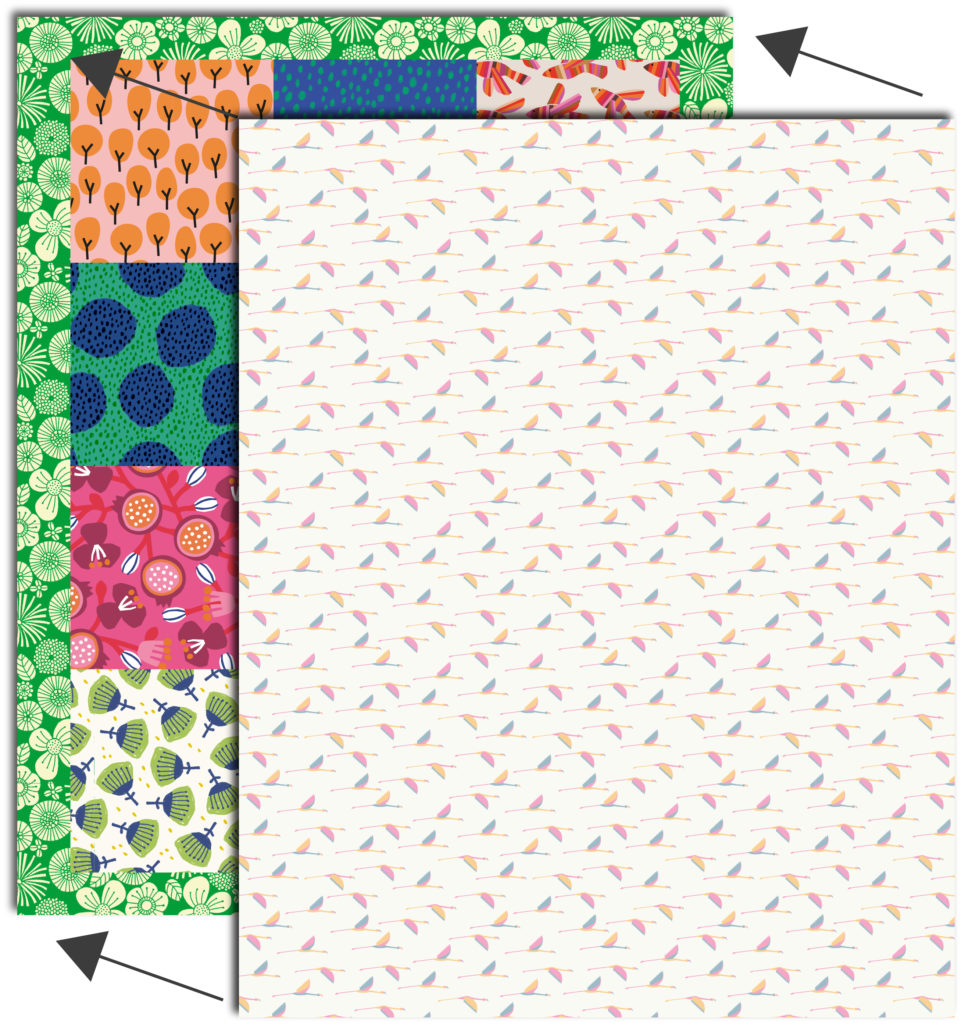 Colocar las piezas del quilt con la guata y la etiqueta opcional