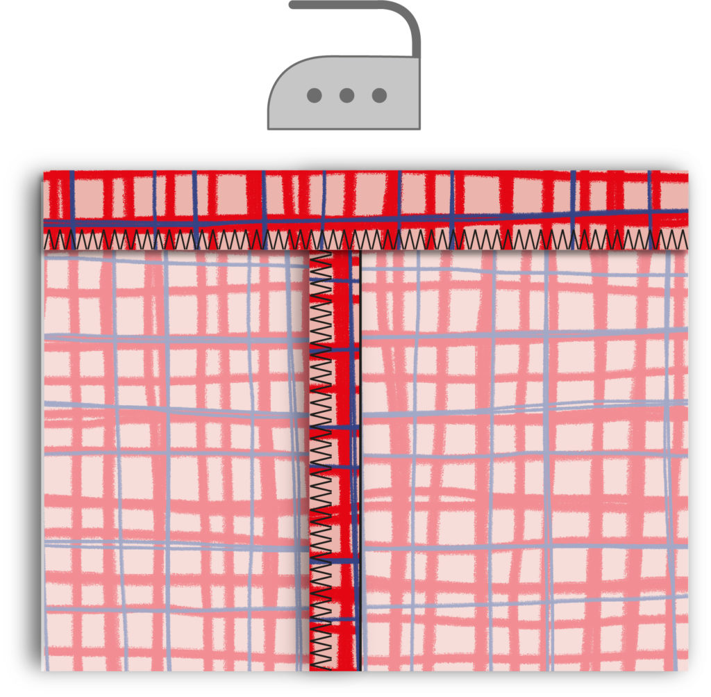Dobladillo superior de la tote bag del Ninu planchado
