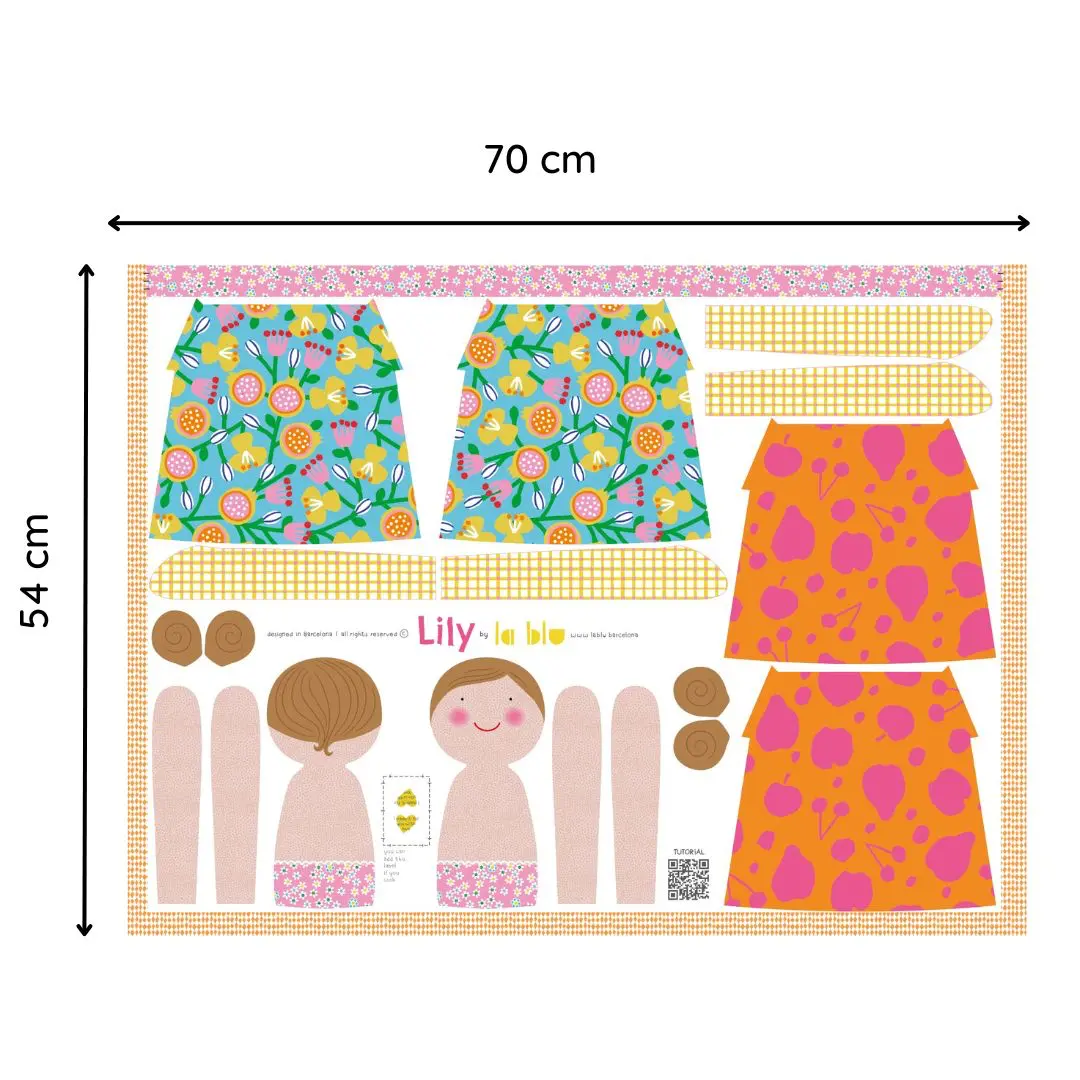 Muñeca Lily - Panel de tela para cortar y coser - Imagen 4
